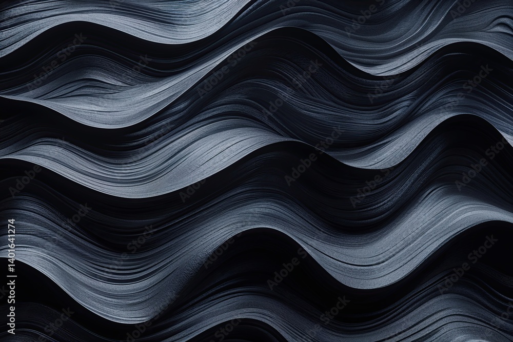Poster bold black wave texture pattern with deep colour contrasts