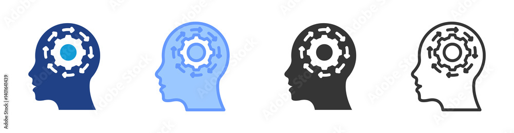 Poster Psychographics icon set multiple style collection