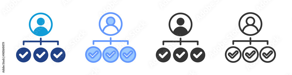 Poster Target Market Selection icon set multiple style collection