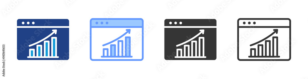 Poster Sales Forecasting icon set multiple style collection
