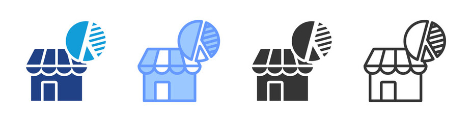 Market Share icon set multiple style collection