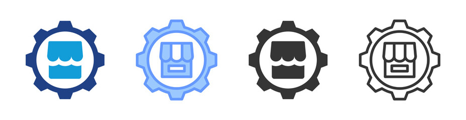 Market Management icon set multiple style collection