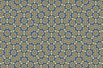 Seamless Symmetric Geometric Decoration Cloth Design Perspective Texture Template Fabric Background Digital Interior Textile Fashion Visual Endless Luxury Graphic Wallpaper Shape Tile Art Pattern.