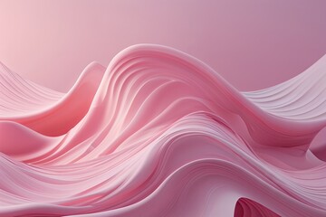 Abstract Fluid Waves on a Soft Pink Background with Gradient Tones
