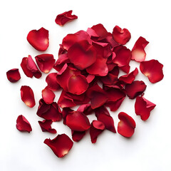 Fototapeta premium red rose petals isolated on white
