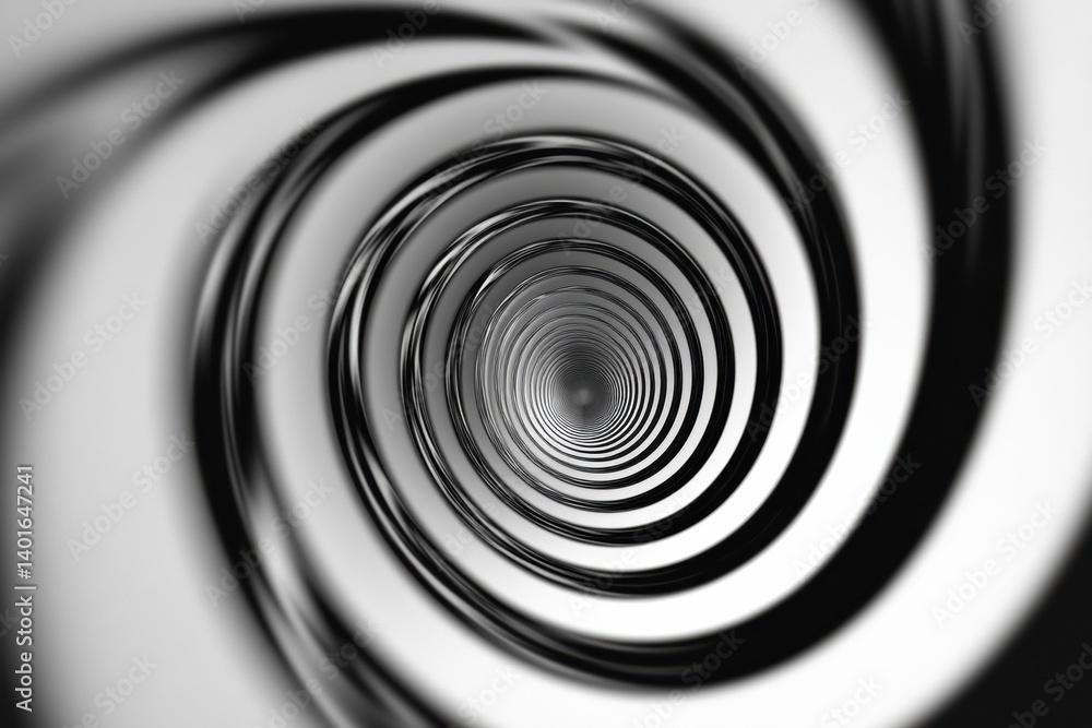 Poster optical illusion spiral with hypnotic black and white lines creating a mesmerizing depth effect for 