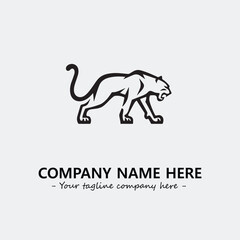 Phanter illustration black and white for logo company vector image
