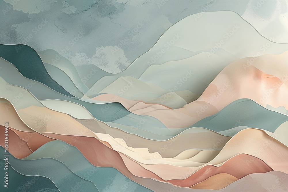 Poster serene abstract background with soft layers and soothing color palettes