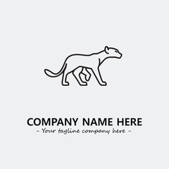 Phanter illustration black and white for logo company vector image
