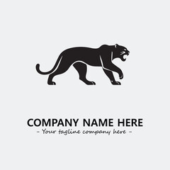 Phanter illustration black and white for logo company vector image
