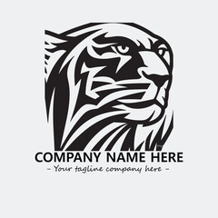 Phanter illustration black and white for logo company vector image
