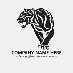 Phanter illustration black and white for logo company vector image
