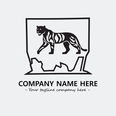 Phanter illustration black and white for logo company vector image
