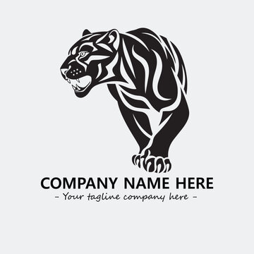 Phanter illustration black and white for logo company vector image
