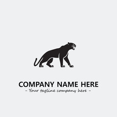 Phanter illustration black and white for logo company vector image
