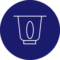 Coffee Capsule Vector Line Circle Icon Design