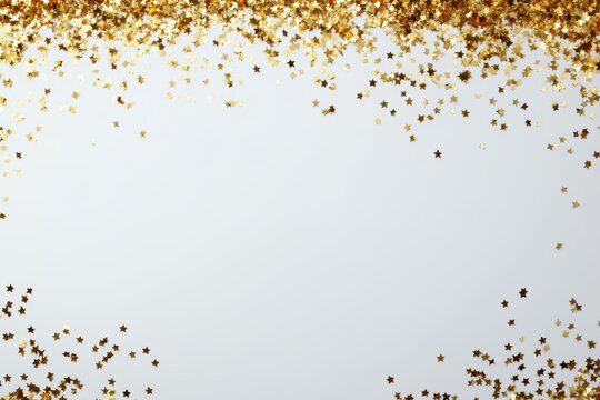 Gold star frame with a white background, perfect for showcasing special memories.