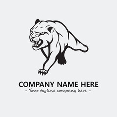 Phanter illustration black and white for logo company vector image
