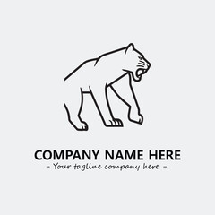 Phanter illustration black and white for logo company vector image
