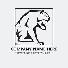 Phanter illustration black and white for logo company vector image
