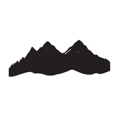 Winter Peak Mountain Range Vector Clipart