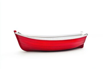 Red rowboat on white background