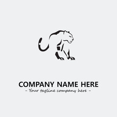 Phanter illustration black and white for logo company vector image
