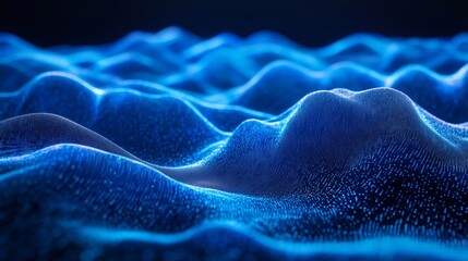 Abstract blue wave background, digital art, technology concept, futuristic design, modern backdrop art