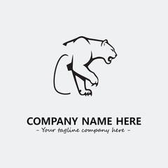 Phanter illustration black and white for logo company vector image
