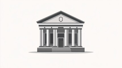 Obraz premium Classical Architecture with Pillars and Triangular Facade for Design Education and Historical