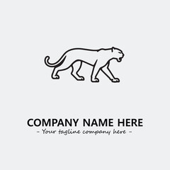 Phanter illustration black and white for logo company vector image
