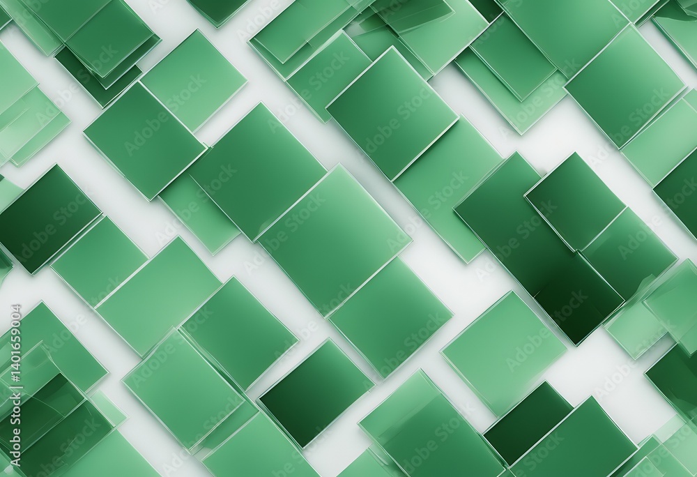 Poster layered abstract rectangles green background art graphic futuristic pattern bright card template des