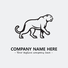 Phanter illustration black and white for logo company vector image
