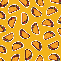 Taco Fast Food Seamless Pattern