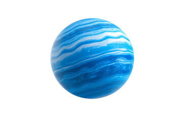 Blue planet with blue and white stripes, isolated