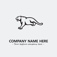 Phanter illustration black and white for logo company vector image
