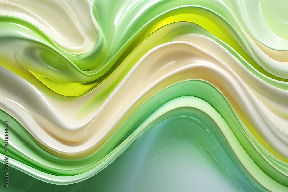 Poster vibrant cream and lime gradient images with soft flows for energy and calm in modern design