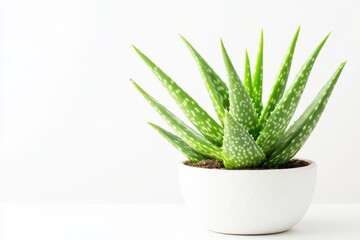 Aloe Vera Plant in White Pot