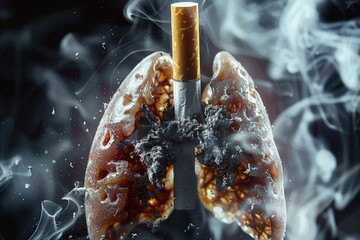 Tobacco free world - nicotine warning, smoking cessation, health advocacy, lung preservation, addiction control, cigarette awareness, respiratory defense, public safety, harmful substance.