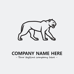 Phanter illustration black and white for logo company vector image
