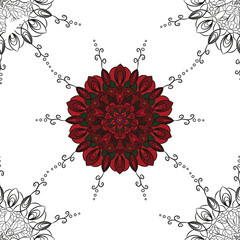 Seamless pattern with mandalas. For coloring fabric, wallpaper, wrapping paper, background, texture.
