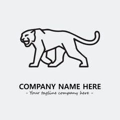 Phanter illustration black and white for logo company vector image
