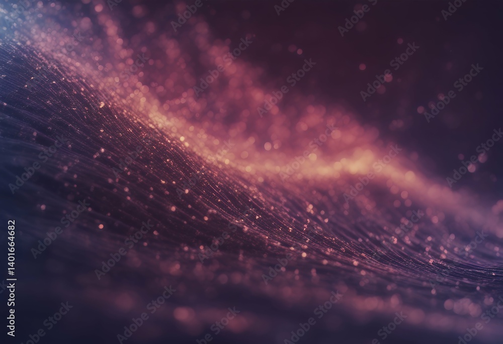 Poster wave background form technology cyber abstract floating digital abyss focus particles communication 