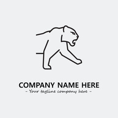 Phanter illustration black and white for logo company vector image
