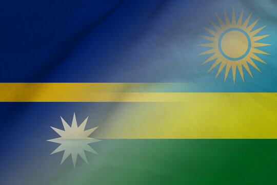 Nauru and Rwanda national flag international relations RWA NRU