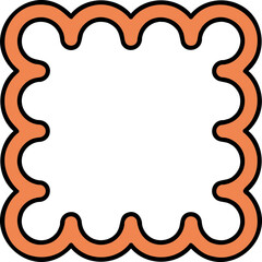 Retro Frame Square Lined Hand Drawn