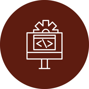 Programming Language Vector Line Circle Icon Design