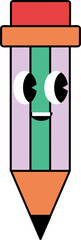 Pencil Sticker Retro Groovy Hand Drawn