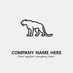 Phanter illustration black and white for logo company vector image
