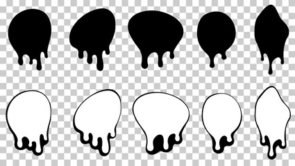 Black and white dripping paint splatter vector